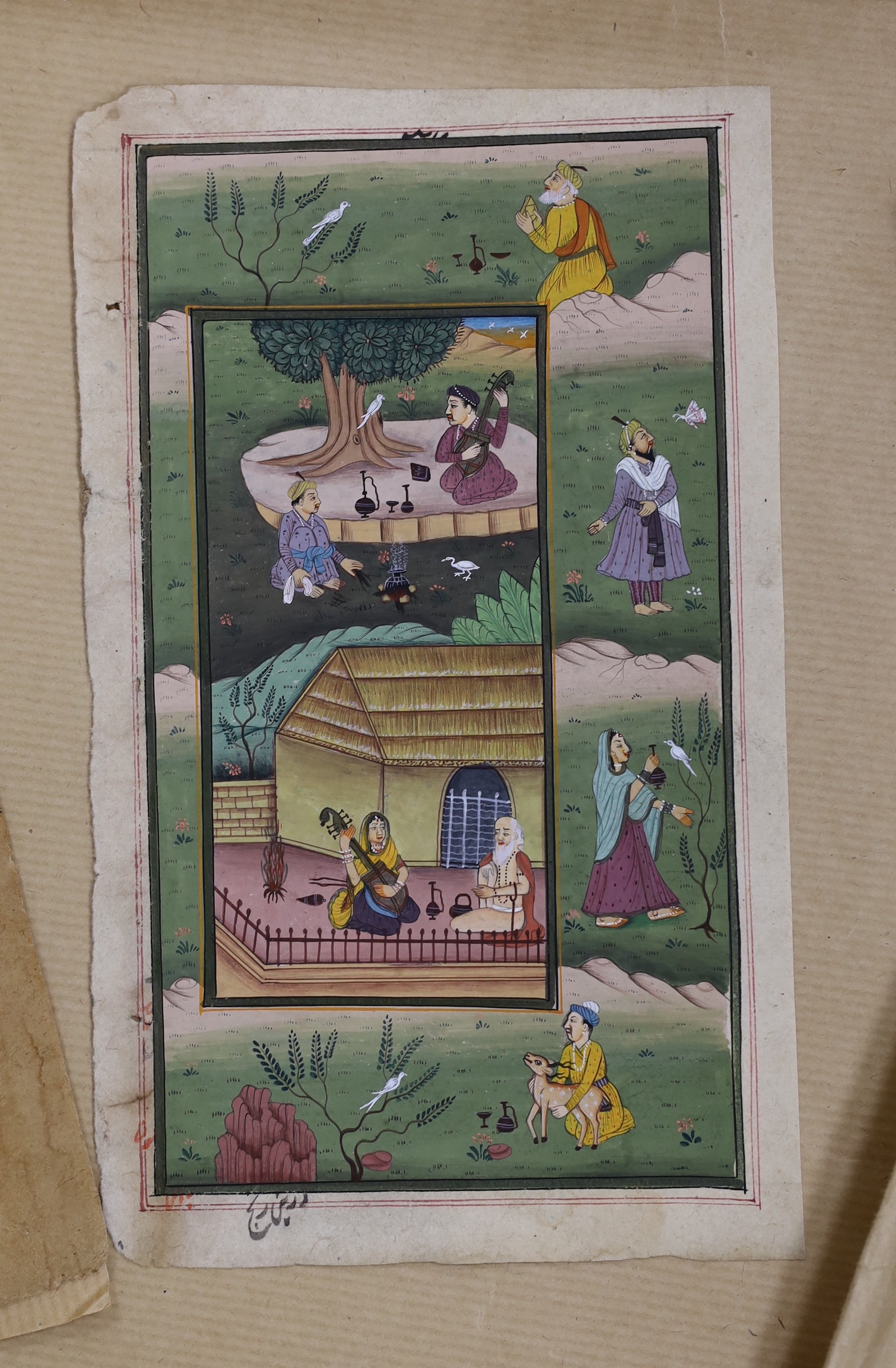 Indian School c.1900, folio of gouaches on paper, Studies of nobles and courtiers, largest approx. 23 x 14cm, unframed